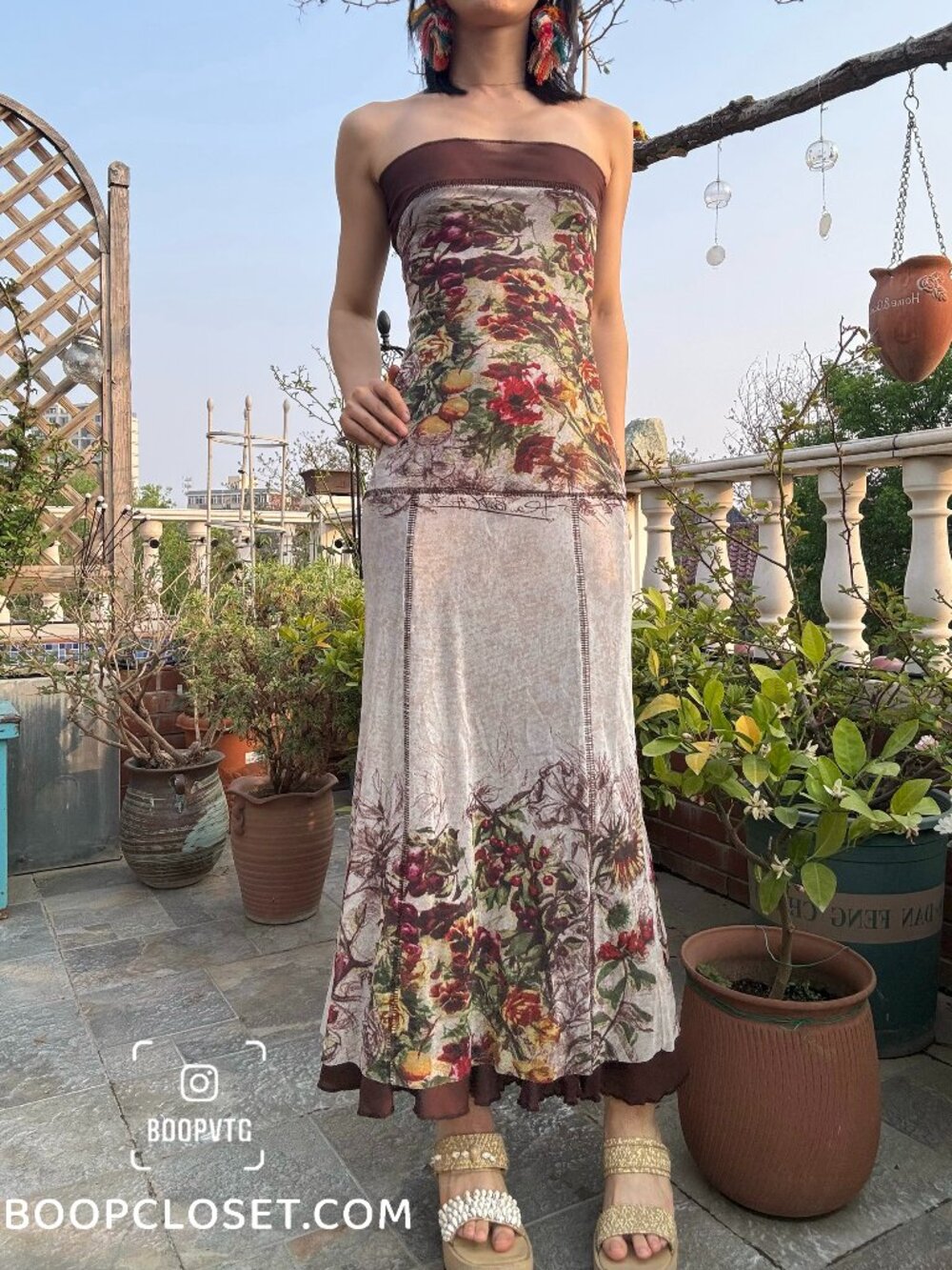 Jean paul Gaultier tube floral maxi mesh dress mermaid dress